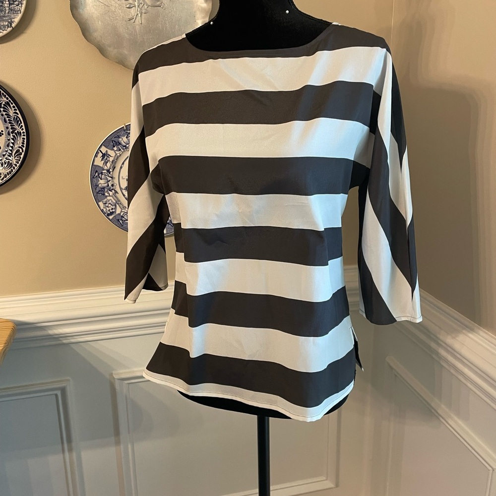 Loft, women's petite XS, black and white tunic
